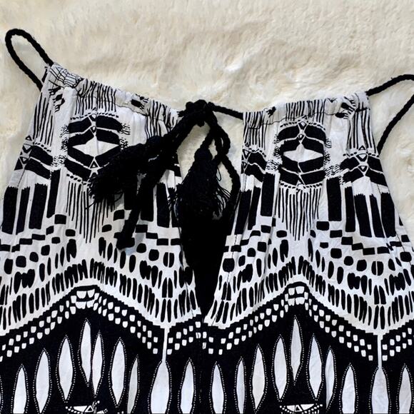 Flying Tomato Halter Top Black White Tribal Southwest Pattern Tank Top Small - Picture 5 of 8